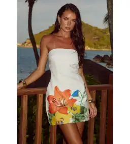 Runaway The Label Primrose Mini Dress White Flower Size AU 6 for rent on The Volte - image 2
