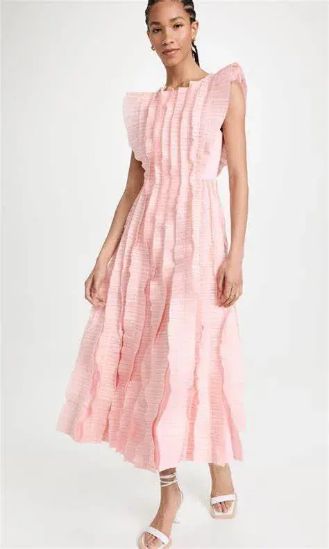 Aje Hybrid Midi Dress Rose Pink Size 10 for rent on The Volte - main image