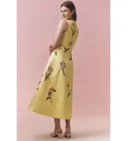 Leo Lin Wildflower Print Sleeveless Midi Dress Sorbet Size 16 for rent on The Volte - image 2