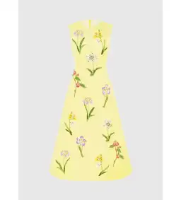 Leo Lin Wildflower Print Sleeveless Midi Dress Sorbet Size 16 for rent on The Volte - image 4