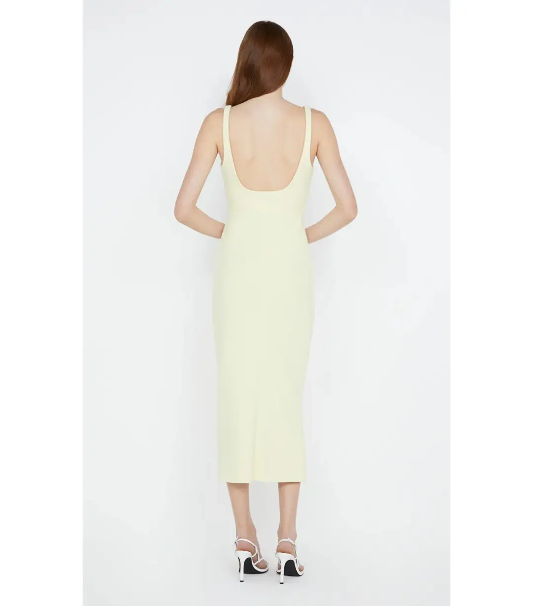 Bec & Bridge Karina Tuck Midi Dress Lemon Size AU 12 for rent on The Volte - main image