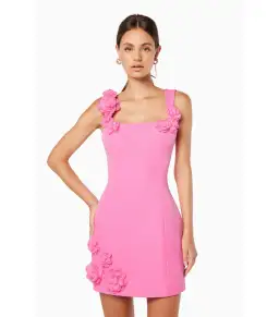 Elliatt Trompe 3D Floral Mini Dress Pink Size AU 12 for rent on The Volte - image 2