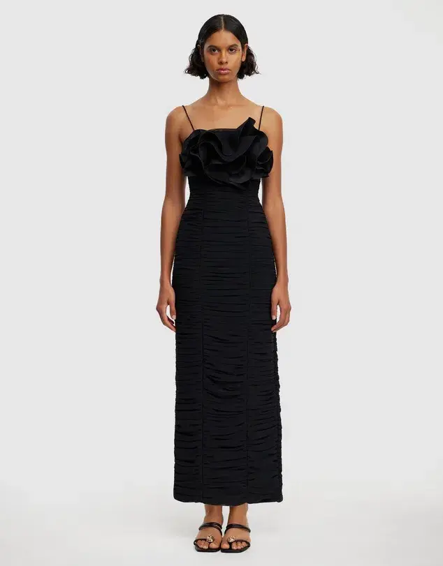 Acler Walsworth Black Midi Dress Black Size 10 for rent on The Volte - main image