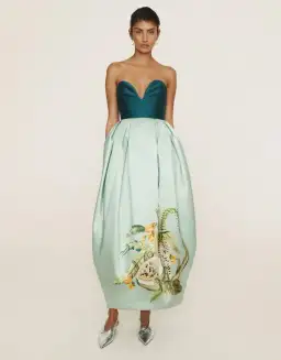 Alemais Anita Gown Midi Satin Strapless Green Size AU 8 for rent on The Volte - image 1