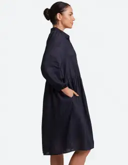 eb&ive Studio Midi Shirt Dress Navy Size S / AU 8-10 for rent on The Volte - image 2