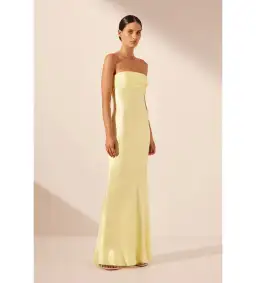 Shona Joy La Lune in Yellow Strapless Dress Size AU 8 for rent on The Volte - image 2