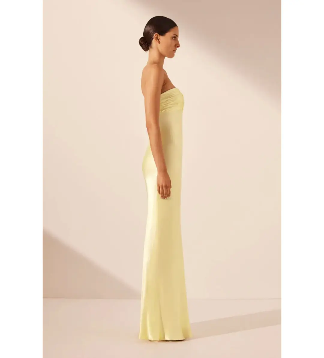 Shona Joy La Lune in Yellow Strapless Dress Size AU 8 for rent on The Volte - main image
