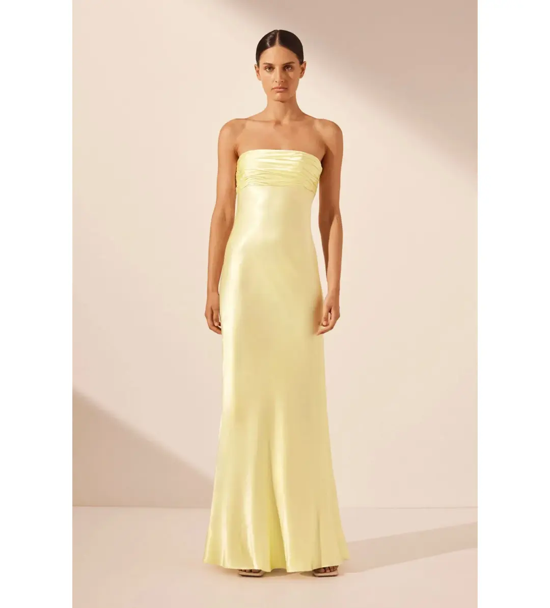 Shona Joy La Lune in Yellow Strapless Dress Size AU 8 for rent on The Volte - main image