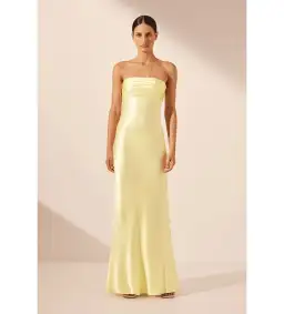 Shona Joy La Lune in Yellow Strapless Dress Size AU 8 for rent on The Volte - image 1