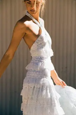 Anne Louise Boutique Lovette Halter Neck Dress White Size 14 for rent on The Volte - image 4