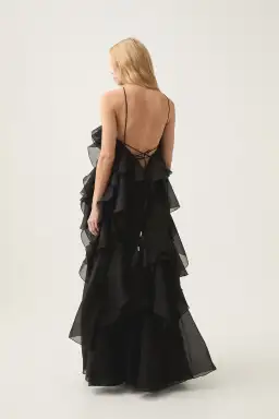 Aje Pandorea Layered Maxi Dress Black Size 12 for rent on The Volte - image 2