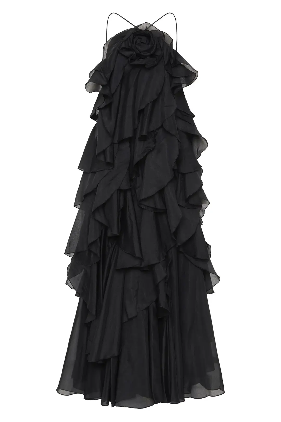 Aje Pandorea Layered Maxi Dress Black Size 12 for rent on The Volte - main image