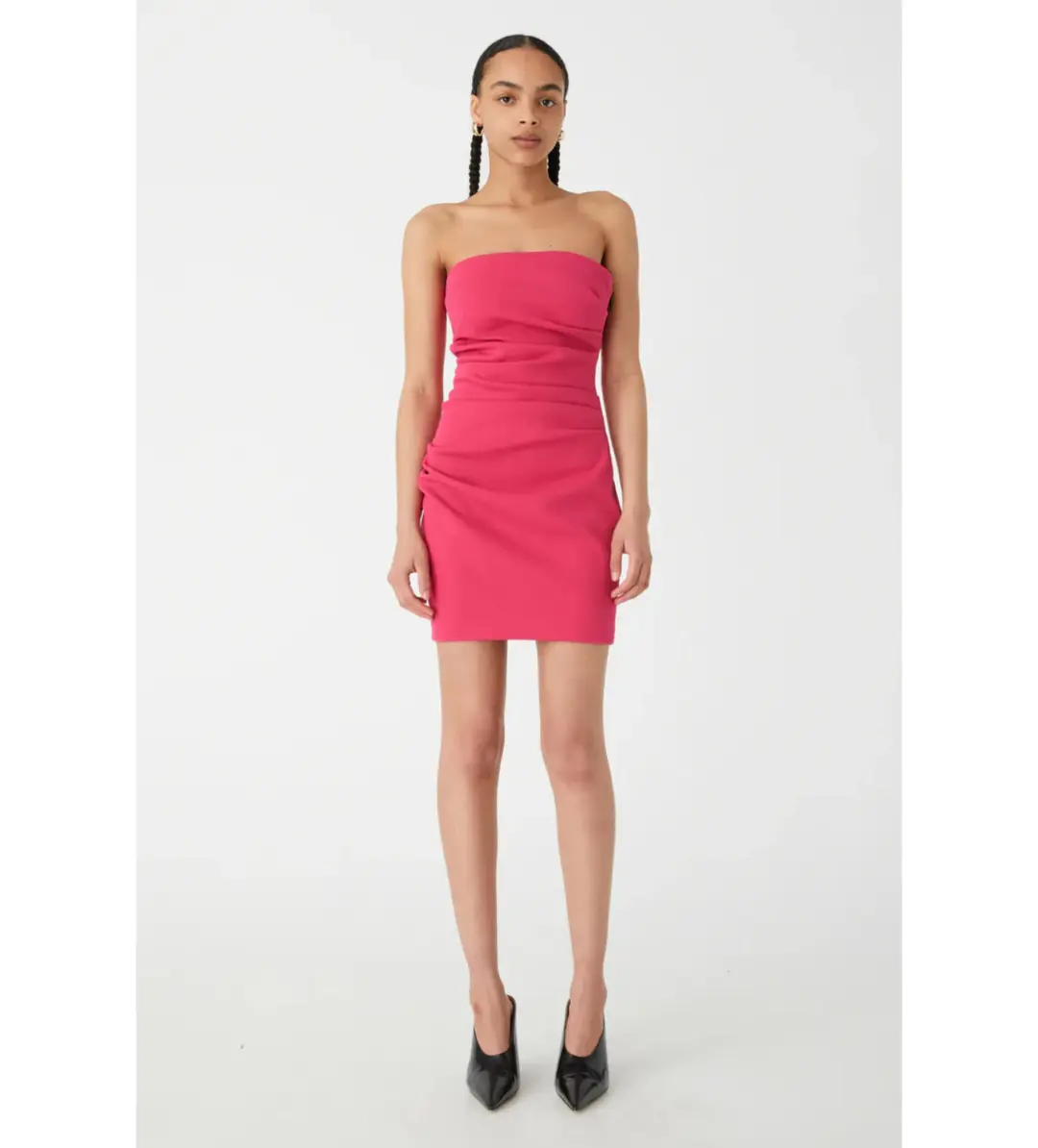 MISHA Alston Crepe Mini Dress Raspberry Pink Size 8/S for rent on The Volte - main image