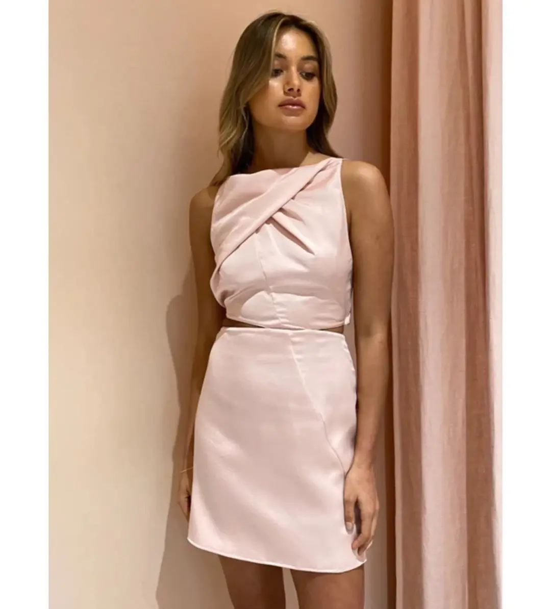 One Fell Swoop Bijoux Mini Dress blush pink size AU 10 for rent on The Volte - main image