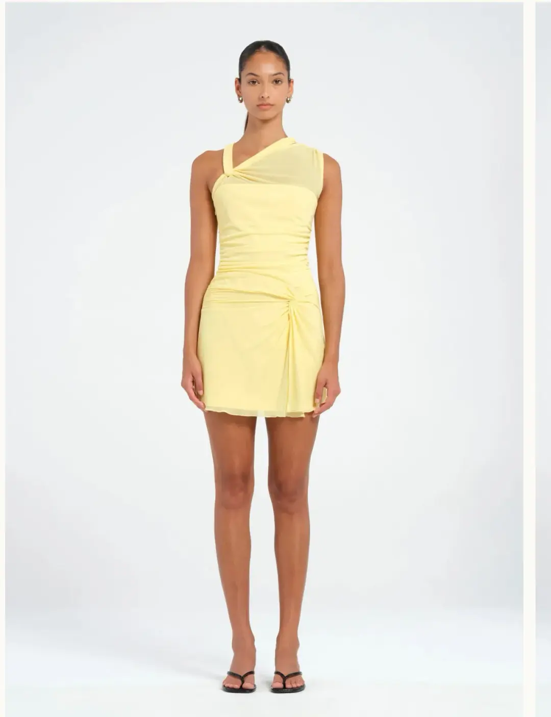 Benni Westly Twist Mini Dress Yellow Size 8 for rent on The Volte - main image