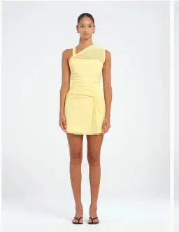 Benni Westly Twist Mini Dress Yellow Size 8 for rent on The Volte - image 2