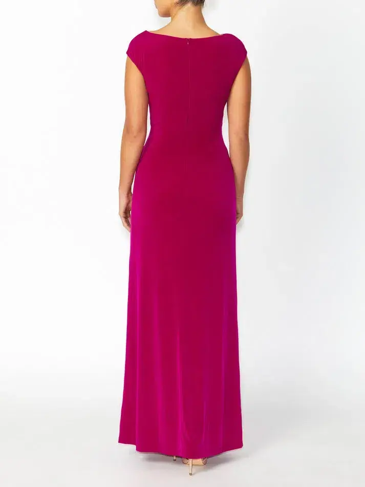 Anthea Crawford Tiffany Fuchsia Jersey Maxi Gown Fuchsia Size 14 for rent on The Volte - main image