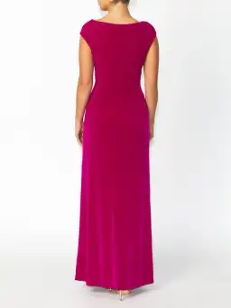 Anthea Crawford Tiffany Fuchsia Jersey Maxi Gown Fuchsia Size 14 for rent on The Volte - image 4