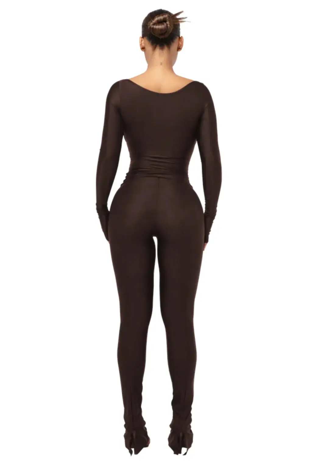 COUCOO LANAI LONG-SLEEVED TOP & LEGGINGS CHOCOLATE SIZE 8 for rent on The Volte - main image