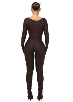 COUCOO LANAI LONG-SLEEVED TOP & LEGGINGS CHOCOLATE SIZE 8 for rent on The Volte - image 2