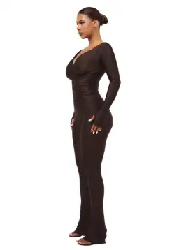 COUCOO LANAI LONG-SLEEVED TOP & LEGGINGS CHOCOLATE SIZE 8 for rent on The Volte - image 3