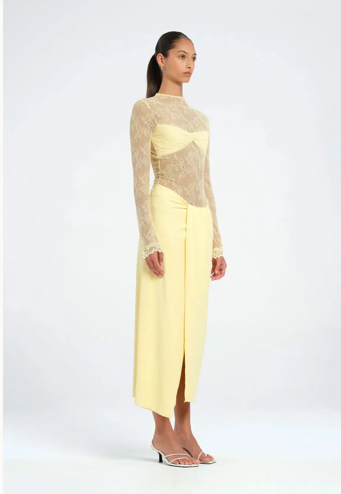 Benni Colton Midi Dress in Yellow Size 10 - Image 2