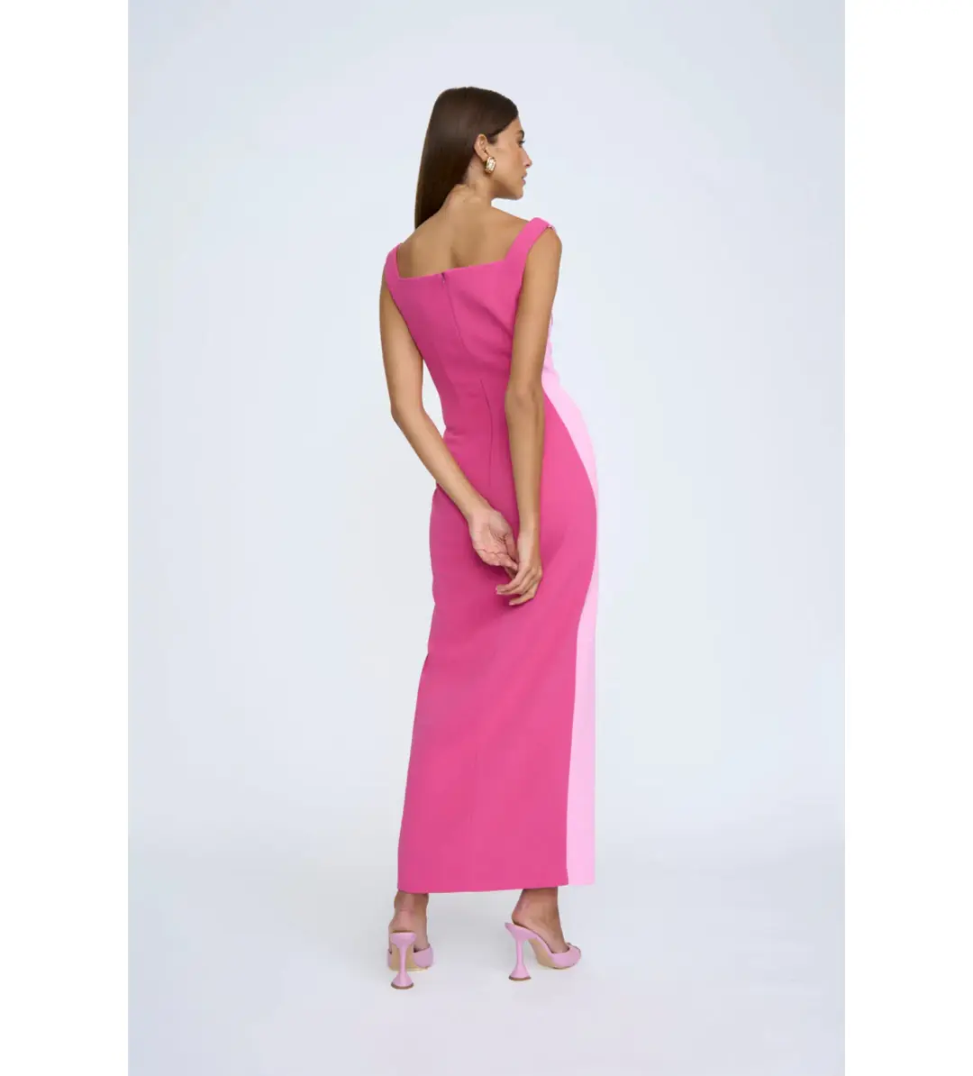 By Johnny Caterina Two Tone Curve Midi Pink Multi Size 6 for rent on The Volte - main image