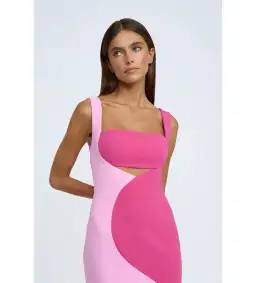 By Johnny Caterina Two Tone Curve Midi Pink Multi Size 6 for rent on The Volte - image 4