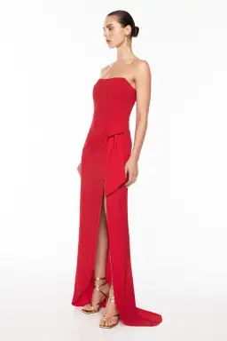 Manning Cartel Asymmetrical Games Strapless Gown Red Size 10 for rent on The Volte - image 5