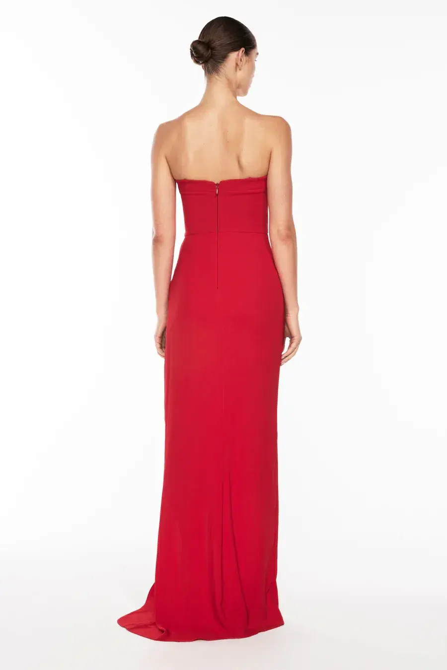 Manning Cartel Asymmetrical Games Strapless Gown Red Size 10 for rent on The Volte - main image
