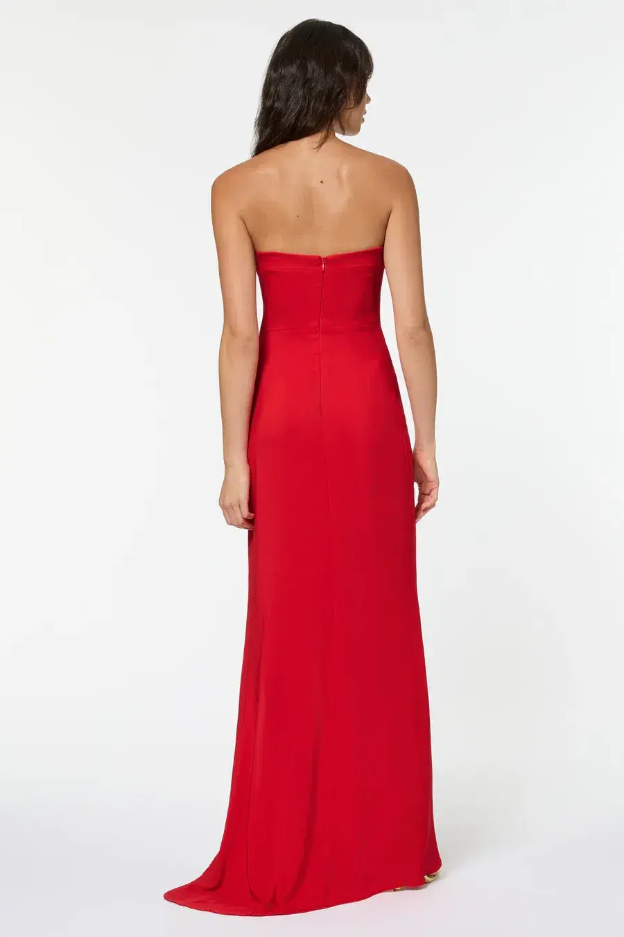 Manning Cartel Asymmetrical Games Strapless Gown Red Size 10 for rent on The Volte - main image