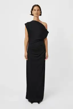 Camilla and Marc Annalise Draped Maxi Dress Black Size 10 for rent on The Volte - image 1