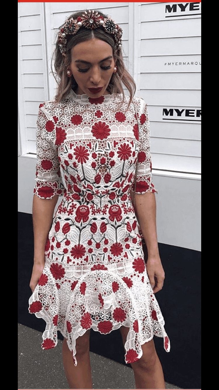 Thurley Lace English Rose Dress Print Size 8 for rent on The Volte - main image