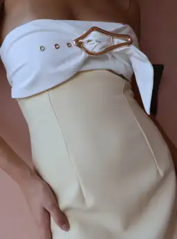 Tojha Kasai Dress Lemon/Ivory Size S / AU 8 for rent on The Volte - image 7