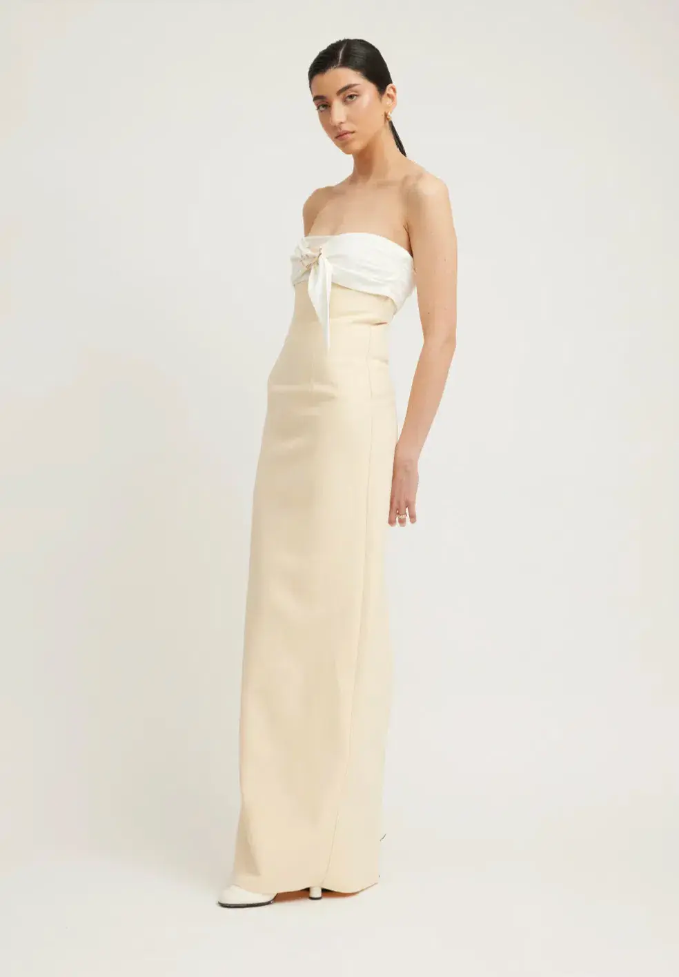 Tojha Kasai Dress Lemon/Ivory Size S / AU 8 for rent on The Volte - main image