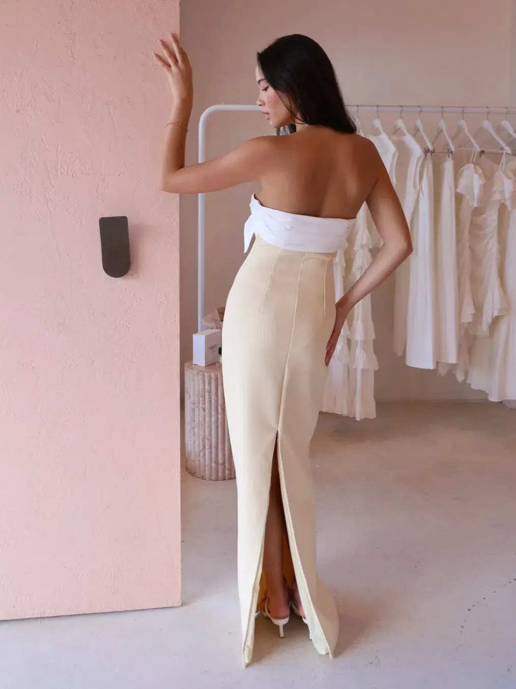 Tojha Kasai Dress Lemon/Ivory Size S / AU 8 for rent on The Volte - main image