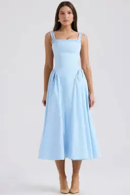 HOUSE OF CB DOROTHY MIDI SUNDRESS ITALIAN AZURE SIZE 6 for rent on The Volte - image 1