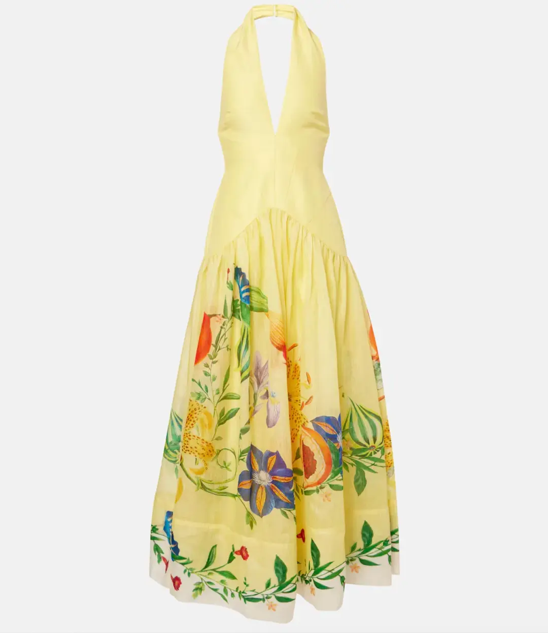 Alemais Dahlia Halter Maxi Dress Gown in Yellow Size AU 14 for rent on The Volte - main image