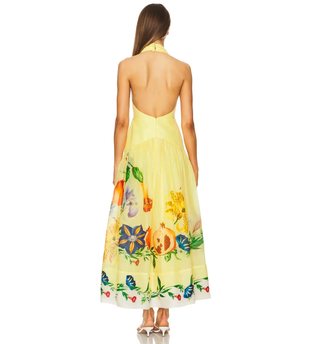 Alemais Dahlia Halter Maxi Dress Gown in Yellow Size AU 14 for rent on The Volte - main image