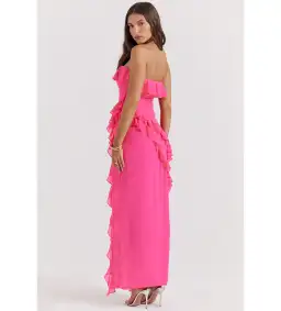 House of CB Sarina Ruffle Maxi Dress Fuchsia Size XS / AU 6 for rent on The Volte - image 3