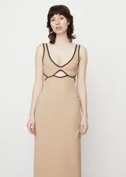 Wynn Hamlyn Burn Out Bodice Dress Beige Size 10 for rent on The Volte - image 2