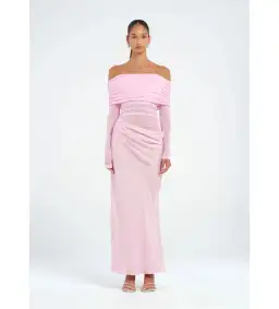 Benni Yasmin Off Shoulder Maxi Baby Pink Size 6 for rent on The Volte - image 2