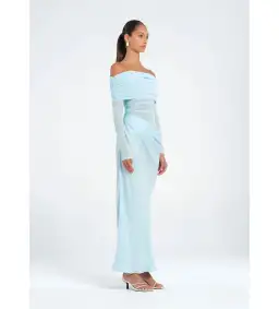 Benni Yasmin Off Shoulder Maxi Dress Baby Blue Size 6 for rent on The Volte - image 2