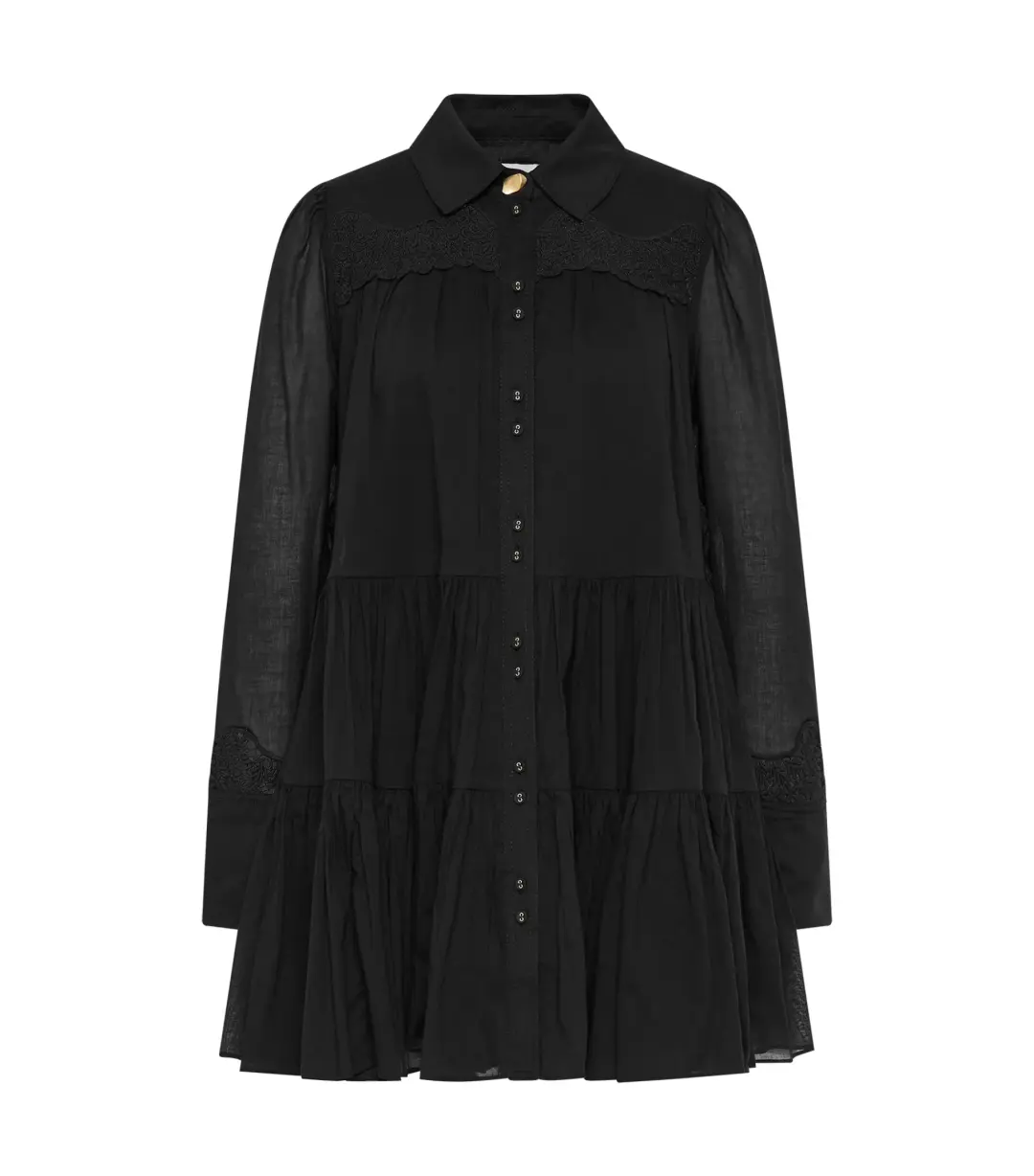 Aje Charmer Lace Trim Mini Dress Black Size AU 6 for rent on The Volte - main image