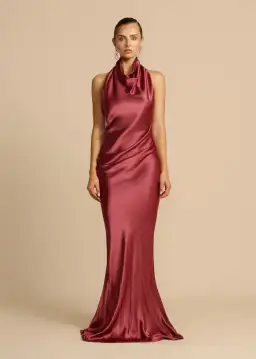 Arcina Ori Gaia Dress Burgundy Rich Plum Hue Size S / AU 8 for rent on The Volte - image 2