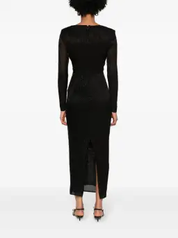 Self Portrait Beaded Mesh Midi Dress Black Size 10 for rent on The Volte - image 7