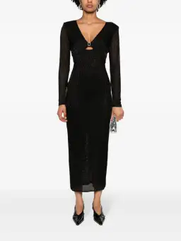Self Portrait Beaded Mesh Midi Dress Black Size 10 for rent on The Volte - image 4