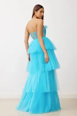 Studio Lexi Cruz Gown Turquoise Size 10 for rent on The Volte - image 3