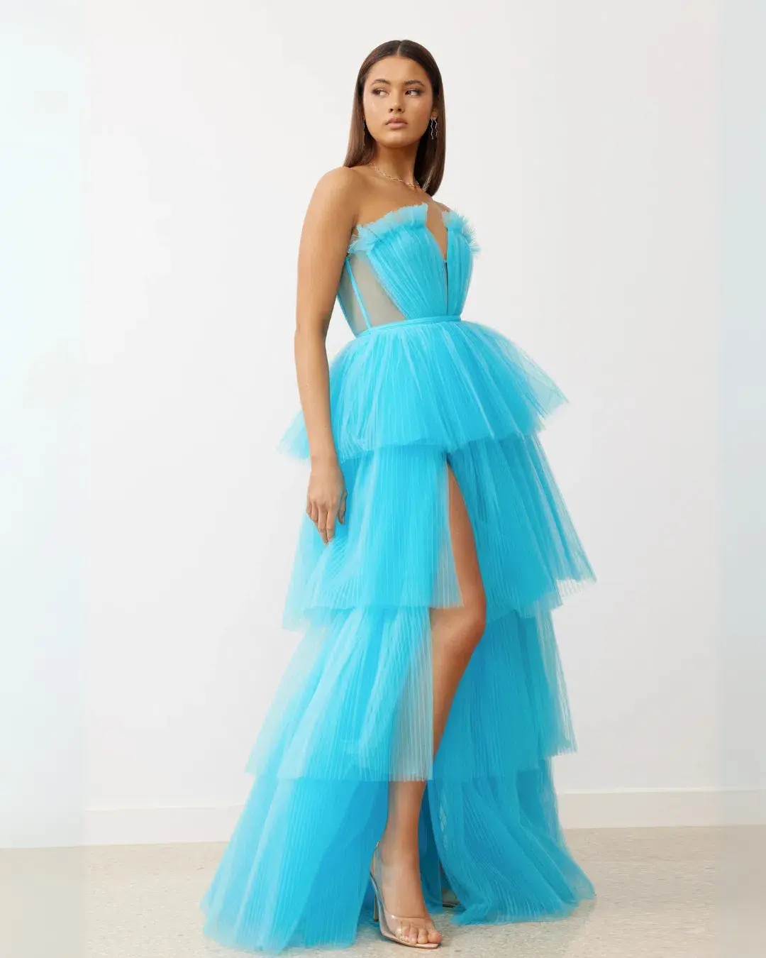 Studio Lexi Cruz Gown Turquoise Size 10 for rent on The Volte - main image