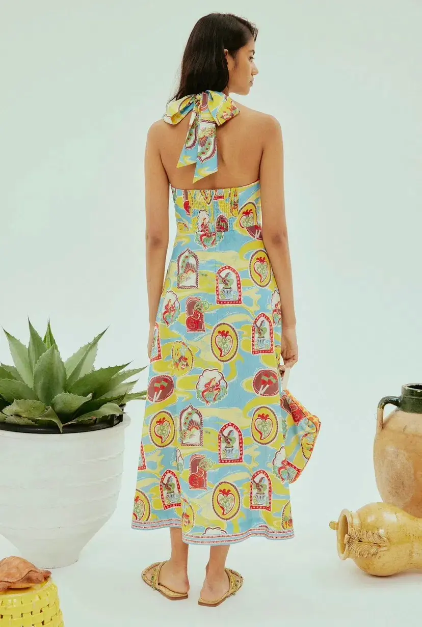 Alemais Emilio Midi Dress Print Size 10 for rent on The Volte - main image